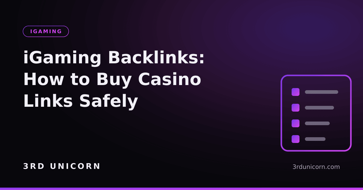 Branded graphic: iGaming backlinks — how to buy casino links and guest posts safely
