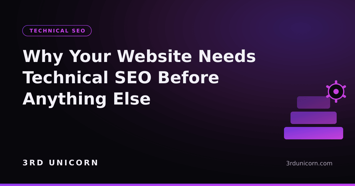 Branded graphic: why your website needs technical SEO before anything else